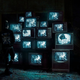 A person stares at a stack of old CRT televisions displaying scenes of civil strife.